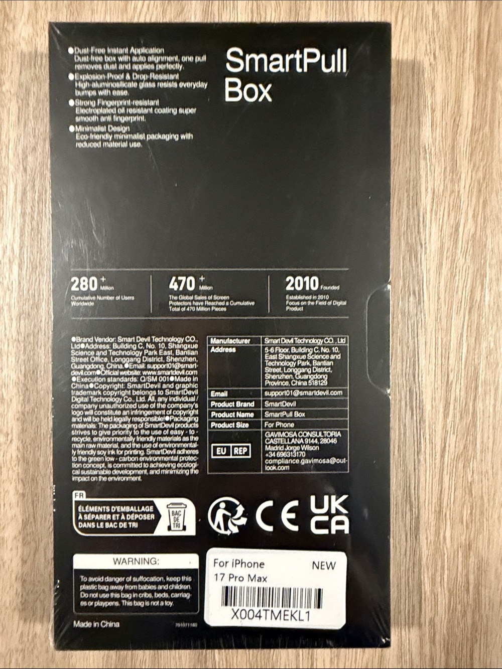 Smart Devil - SmartPull Box - Screen Protector for iPhone 17 Pro Max - Picture 2 of 3